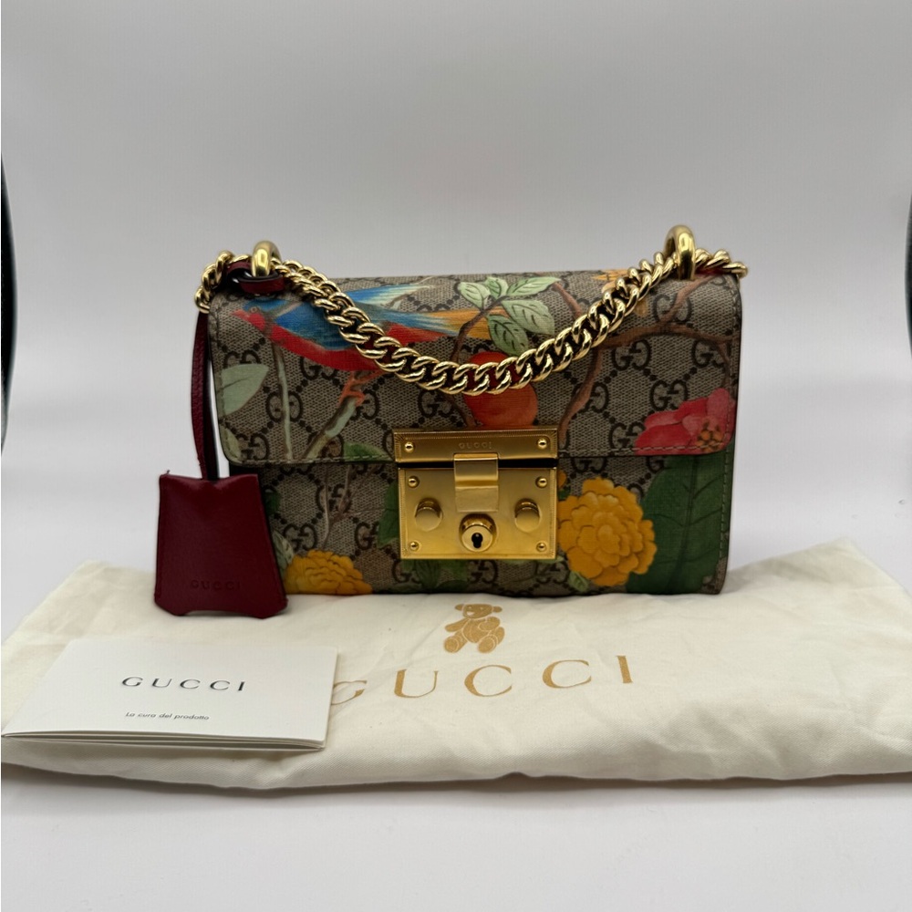 Gucci Small GG Supreme Tian Padlock Bag - Picture 1 of 16